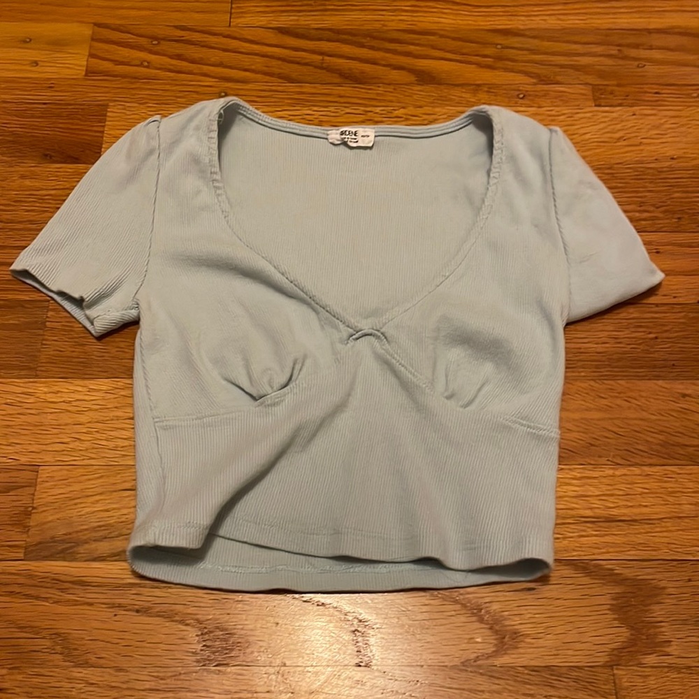 Light blue crop top
